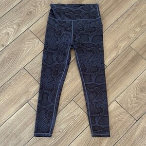 Anthropologie All Fenix Black Gray Snake Print High waist spandex leggings
